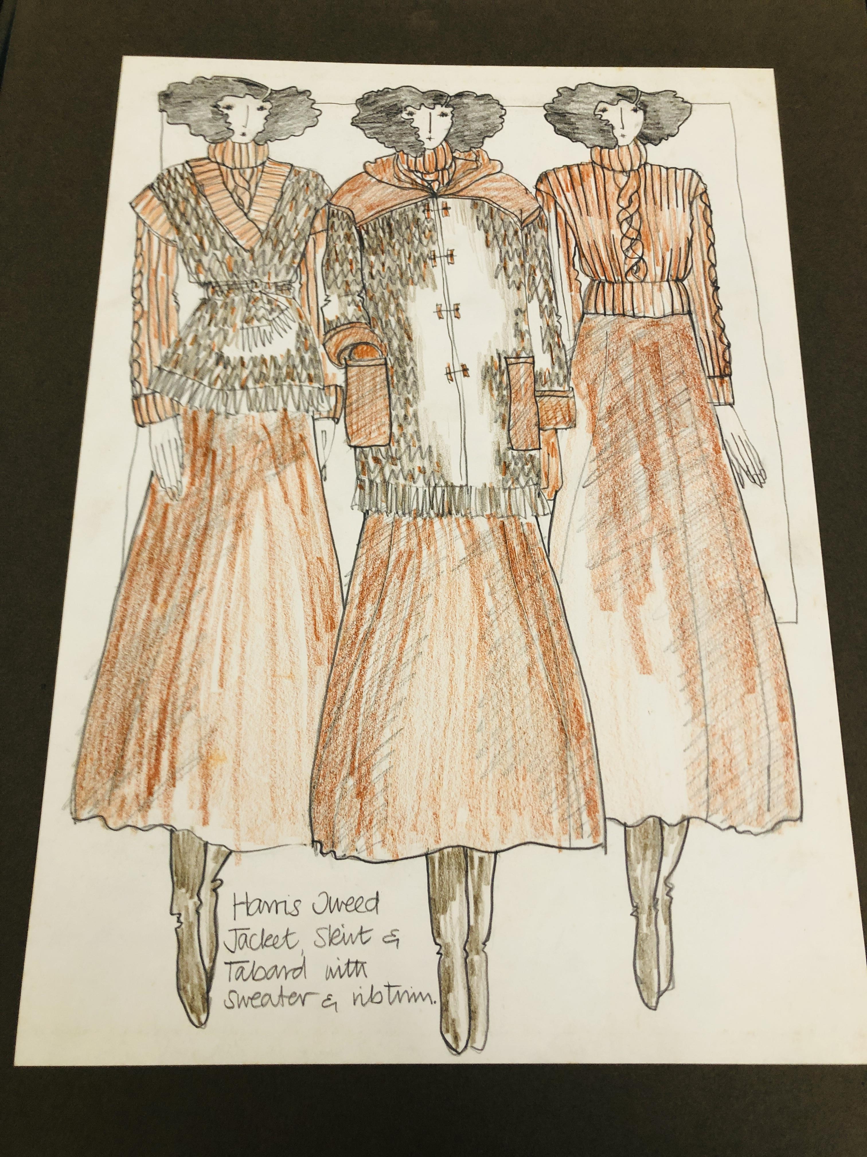 A FOLIO COLLECTION OF 23 ORIGINAL FASHION DESIGN SKETCHES TO INCLUDE BARBARA KENNINGTON, - Image 7 of 24