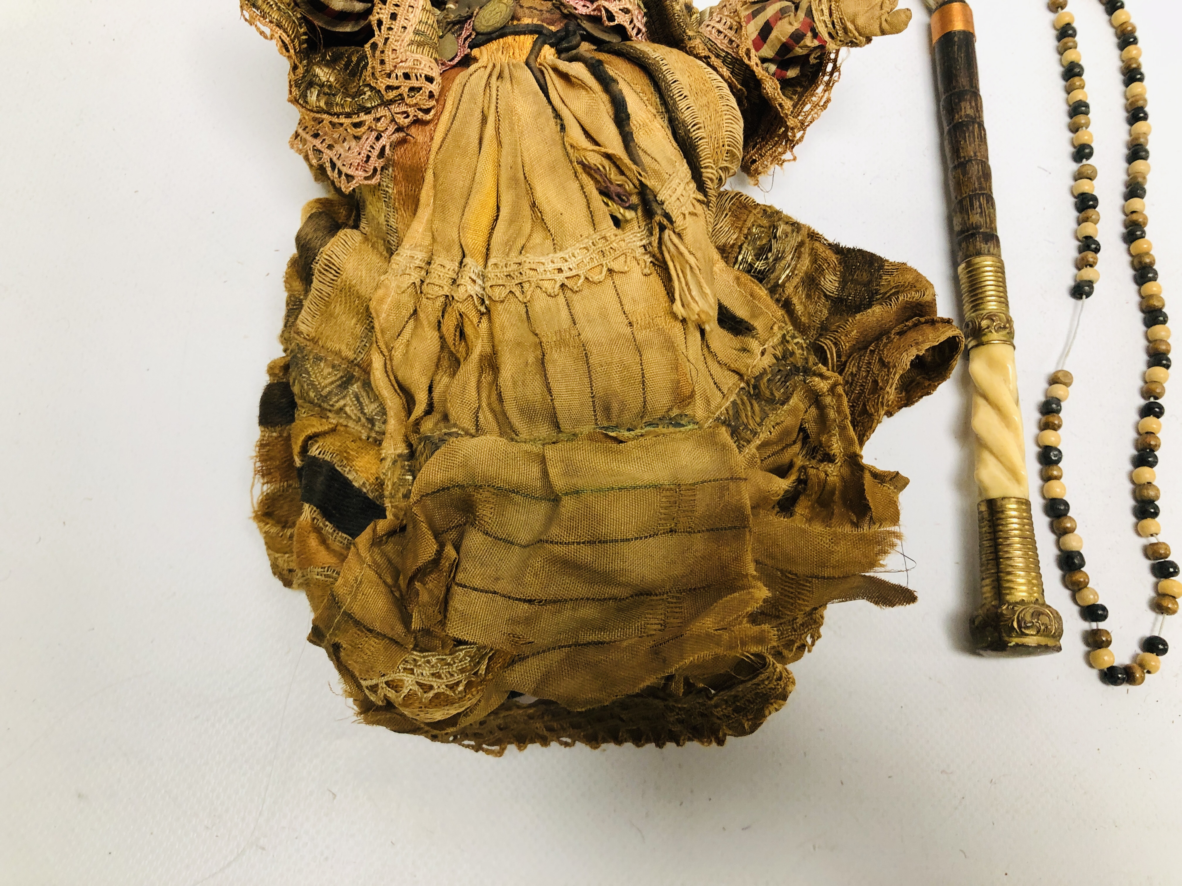 A VINTAGE AFGHAN HANDMADE DOLL, WEARING TRADITIONAL DRESS, - Image 4 of 10