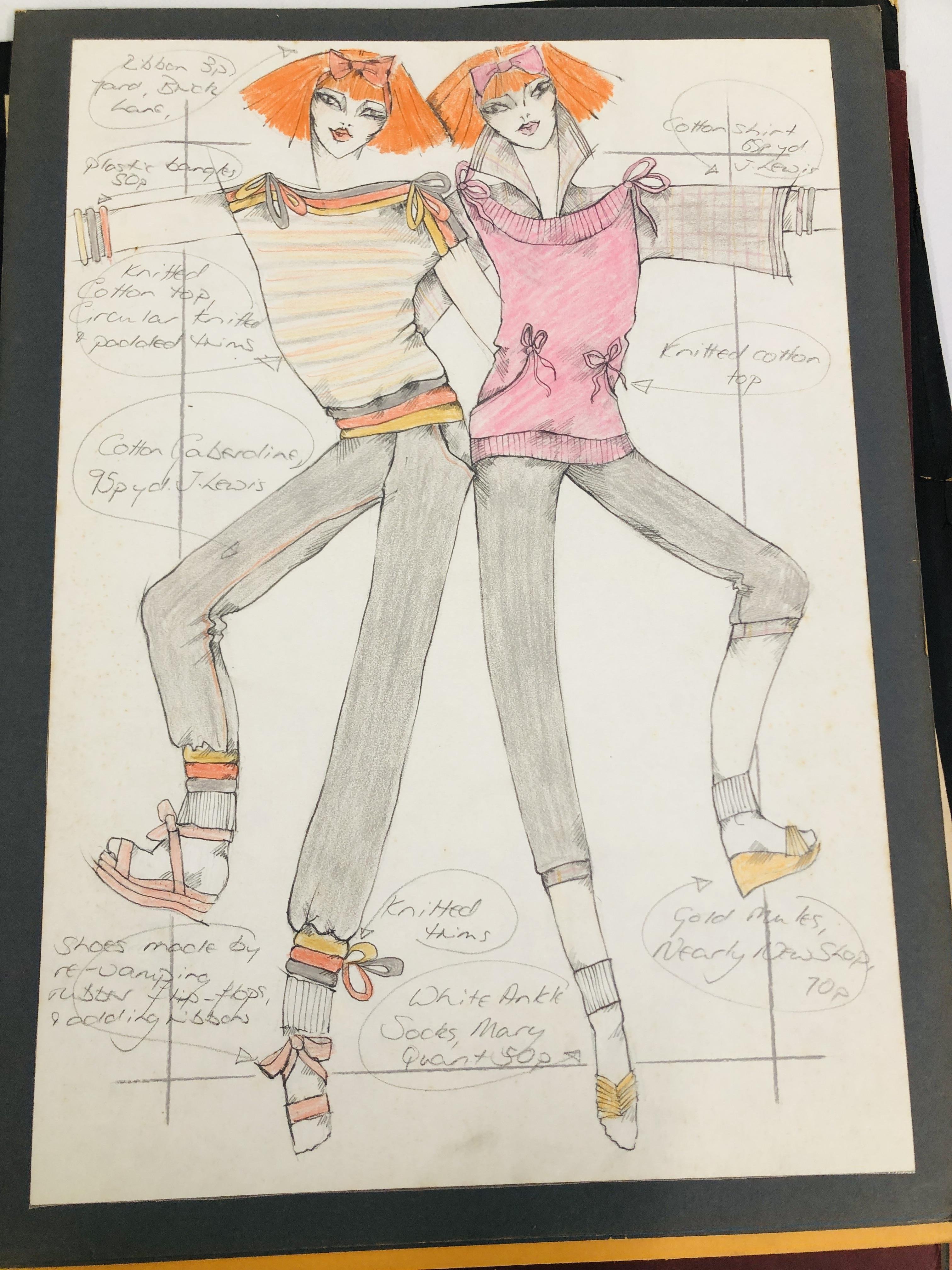 A FOLIO COLLECTION OF 23 ORIGINAL FASHION DESIGN SKETCHES TO INCLUDE BARBARA KENNINGTON, - Image 16 of 24