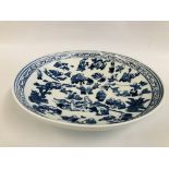 A BLUE AND WHITE CHINESE PLATE "1000 CHILD"