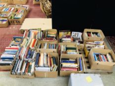 16 BOXES OF MIXED BOOKS RELATING TO TRAVEL, HISTORY, WORKS OF ART, ETC.