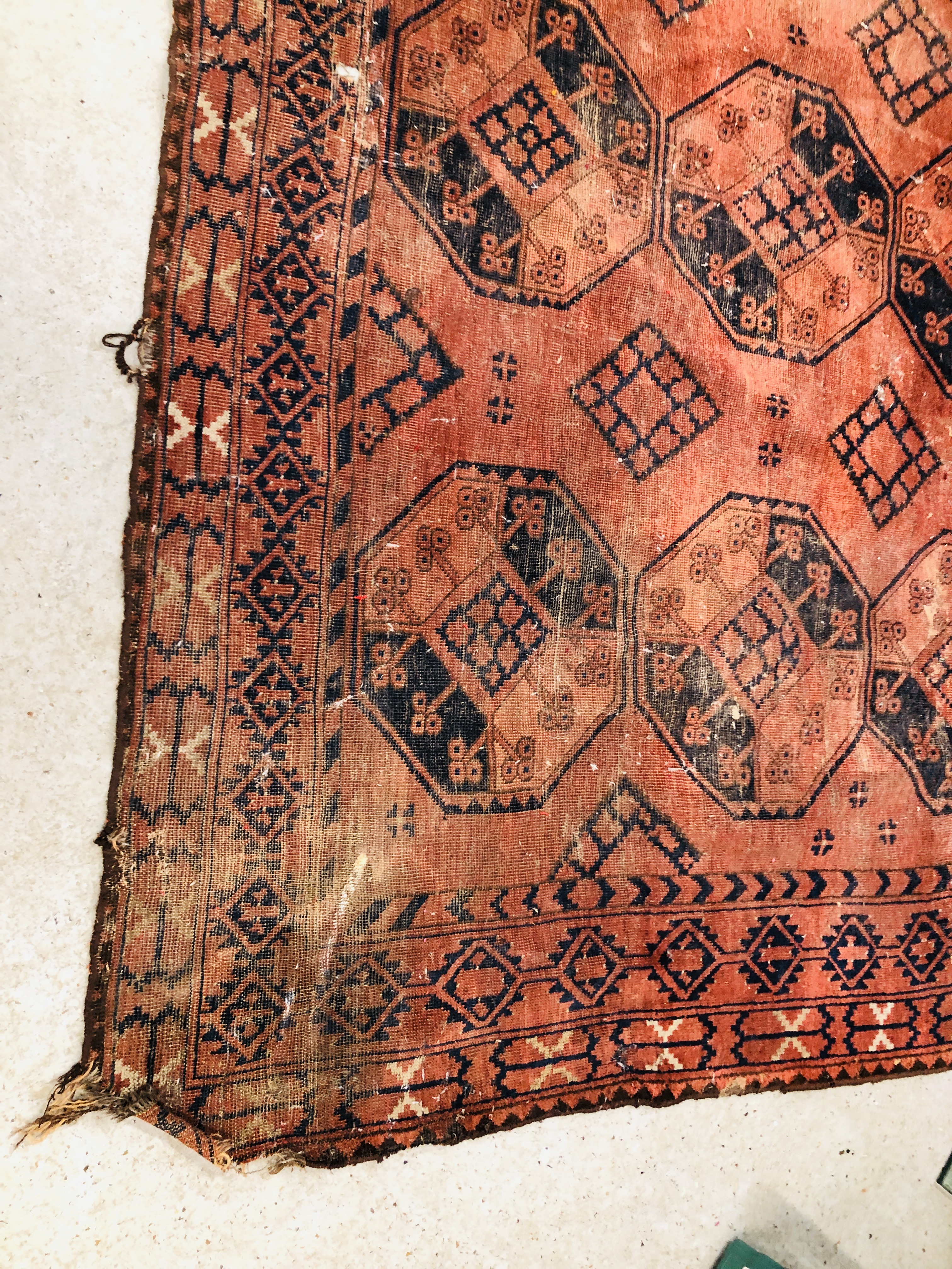 AN AFGHAN CARPET (REQUIRES ATTENTION) - Image 2 of 10