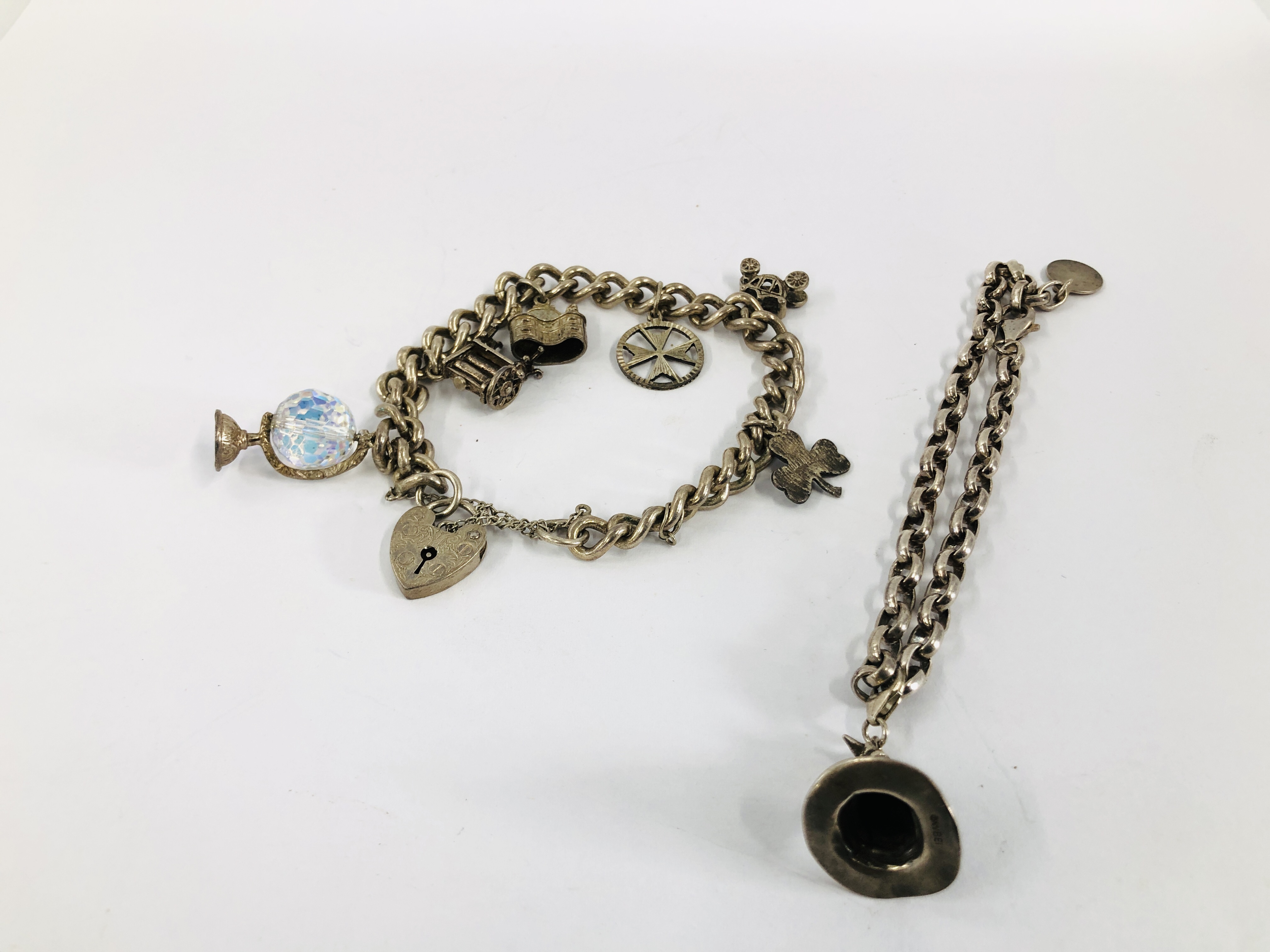 VINTAGE SILVER (47grams) CHARM BRACELET