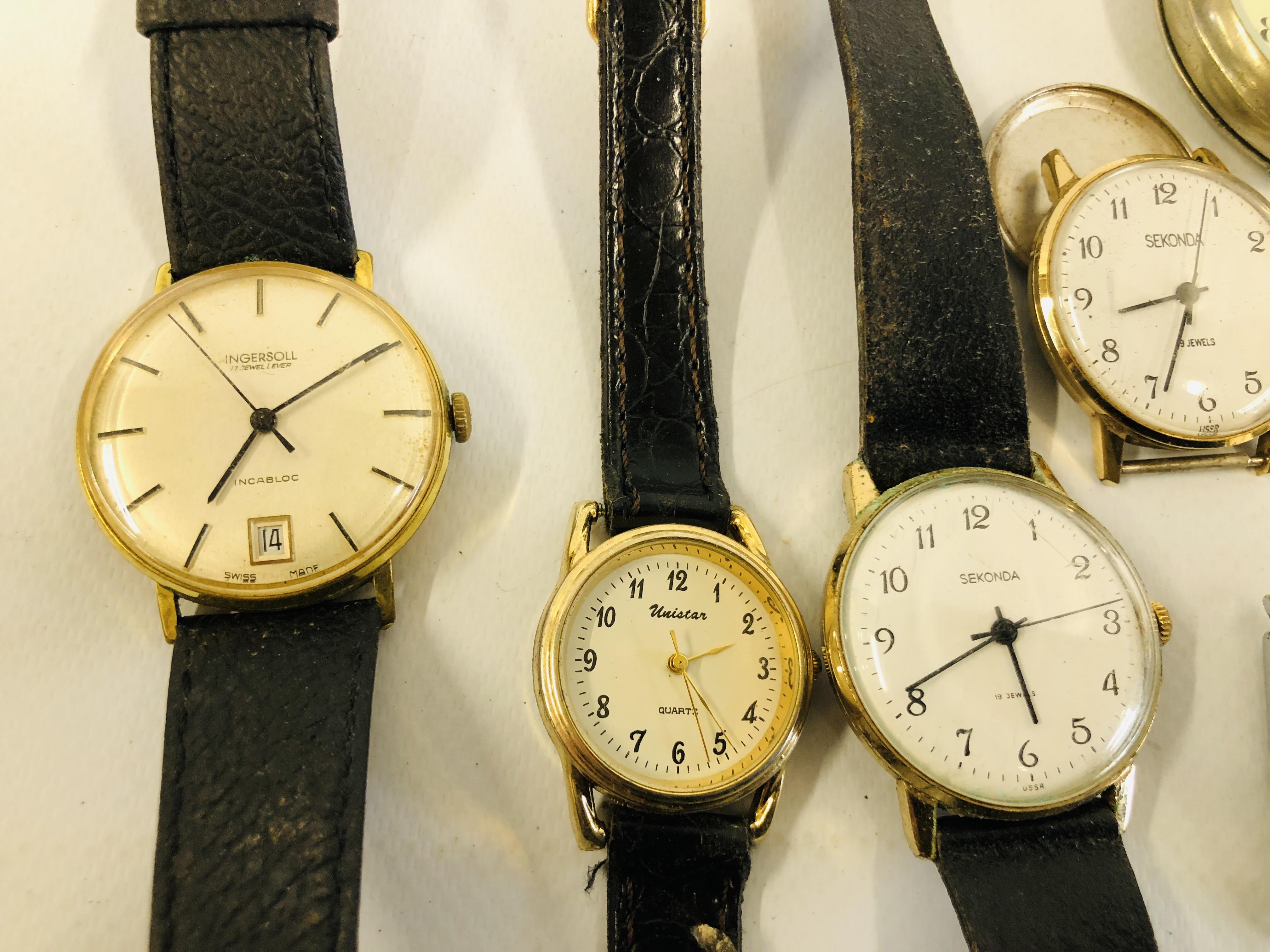 COLLECTION OF VARIOUS WATCHES TO INCLUDE SEKONDA, INGERSOLL ETC - SPARES AND REPAIRS. - Image 2 of 9