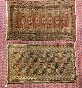 TWO FLAT WEAVE RUGS, PROBABLY BELOUCH 164CM. X 99CM. AND 152CM. X 88CM.