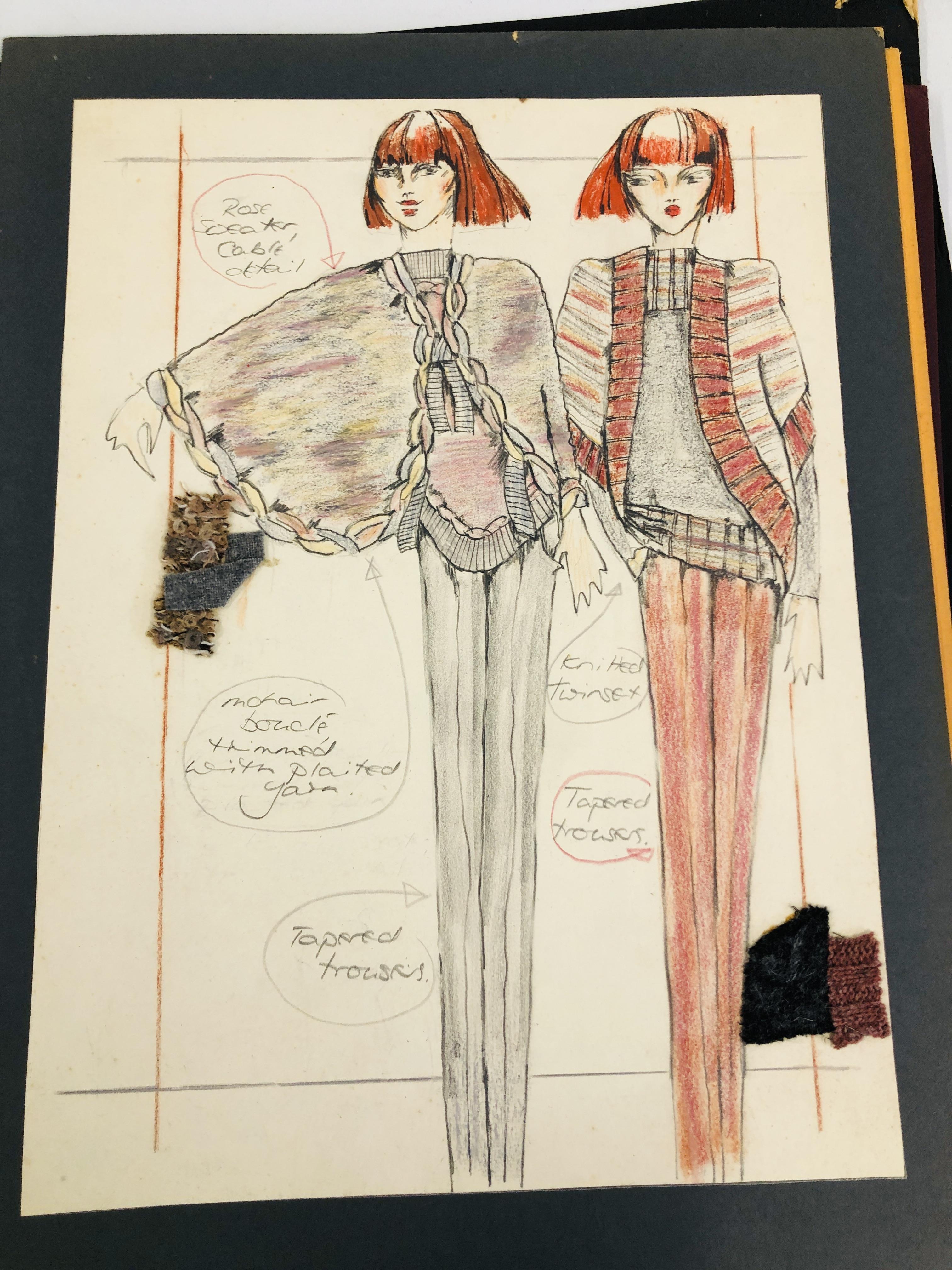 A FOLIO COLLECTION OF 23 ORIGINAL FASHION DESIGN SKETCHES TO INCLUDE BARBARA KENNINGTON, - Image 17 of 24