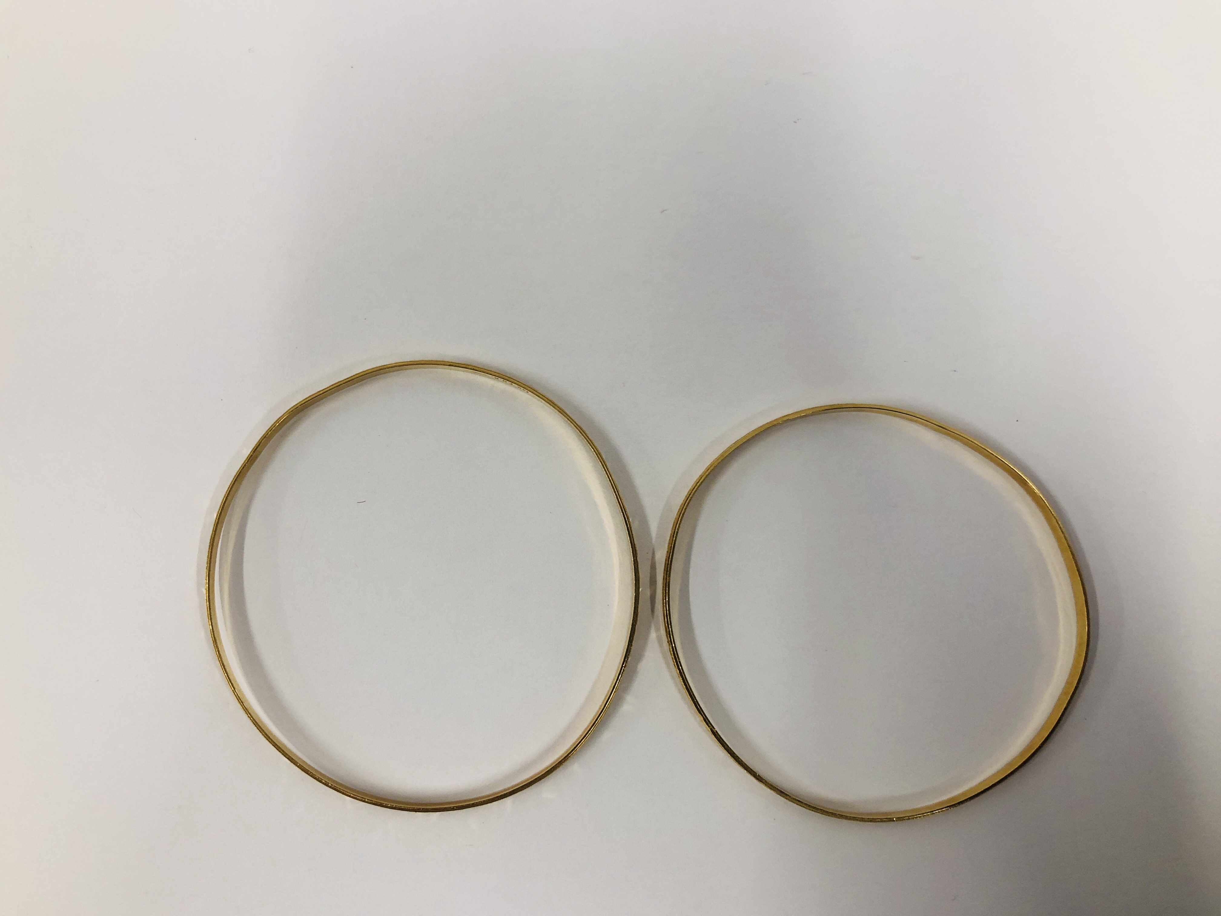 TWO BANGLE BRACELETS MARKED 14K TNR. - Image 3 of 6