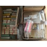 BOX MAINLY CIGARETTE CARDS LOOSE, IN PACKETS ETC.