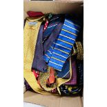 APPROXIMATELY 30 NECK TIES TO INCLUDE SILK, SPOT AND STRIPE DESIGNS.