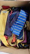 APPROXIMATELY 30 NECK TIES TO INCLUDE SILK, SPOT AND STRIPE DESIGNS.