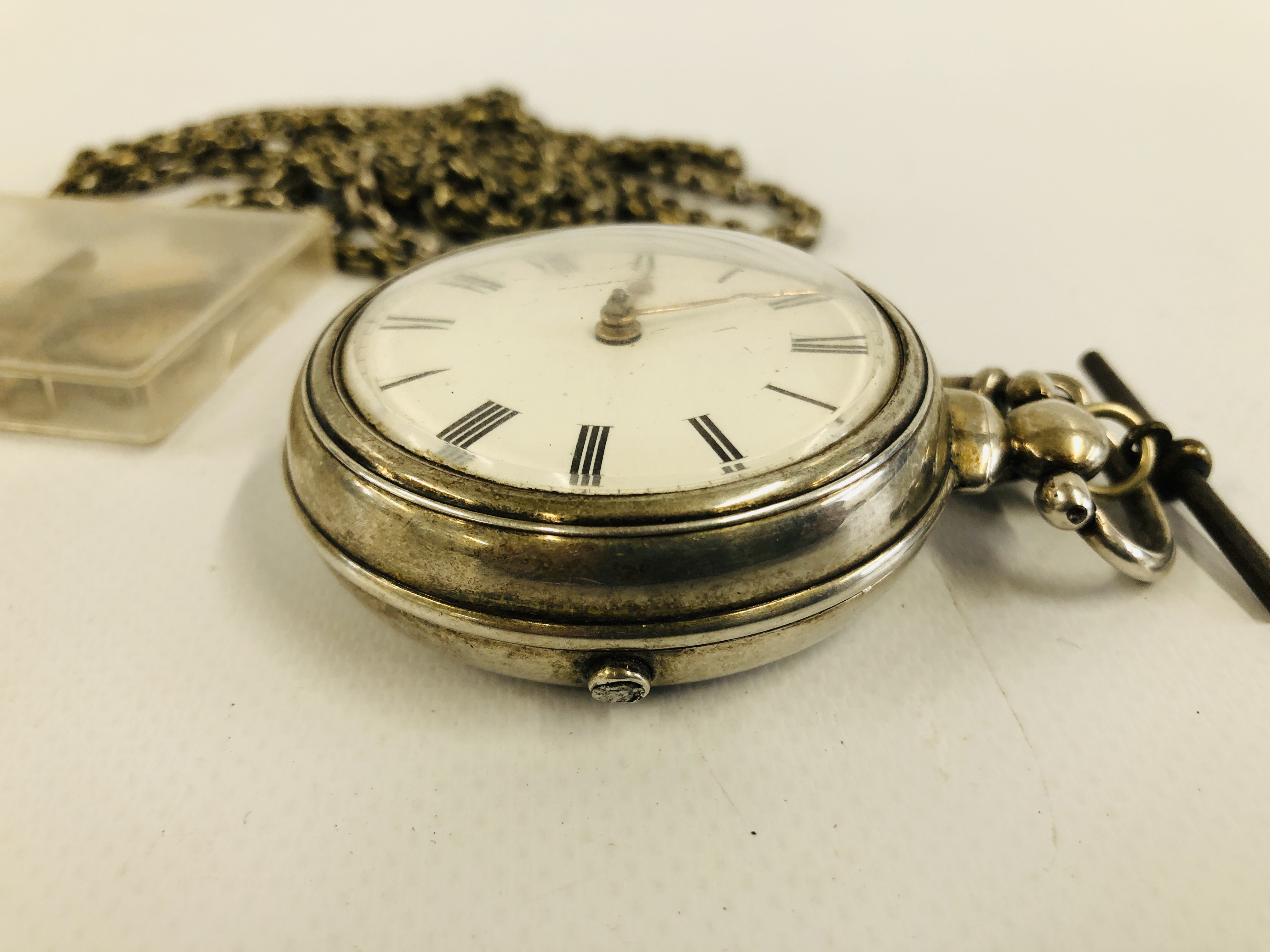 ANTIQUE SILVER PAIR CASED POCKET WATCH, VERGE MOVEMENT, - Image 3 of 13