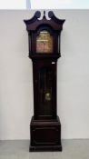 MODERN MAHOGANY FINISH GRANDFATHER CLOCK