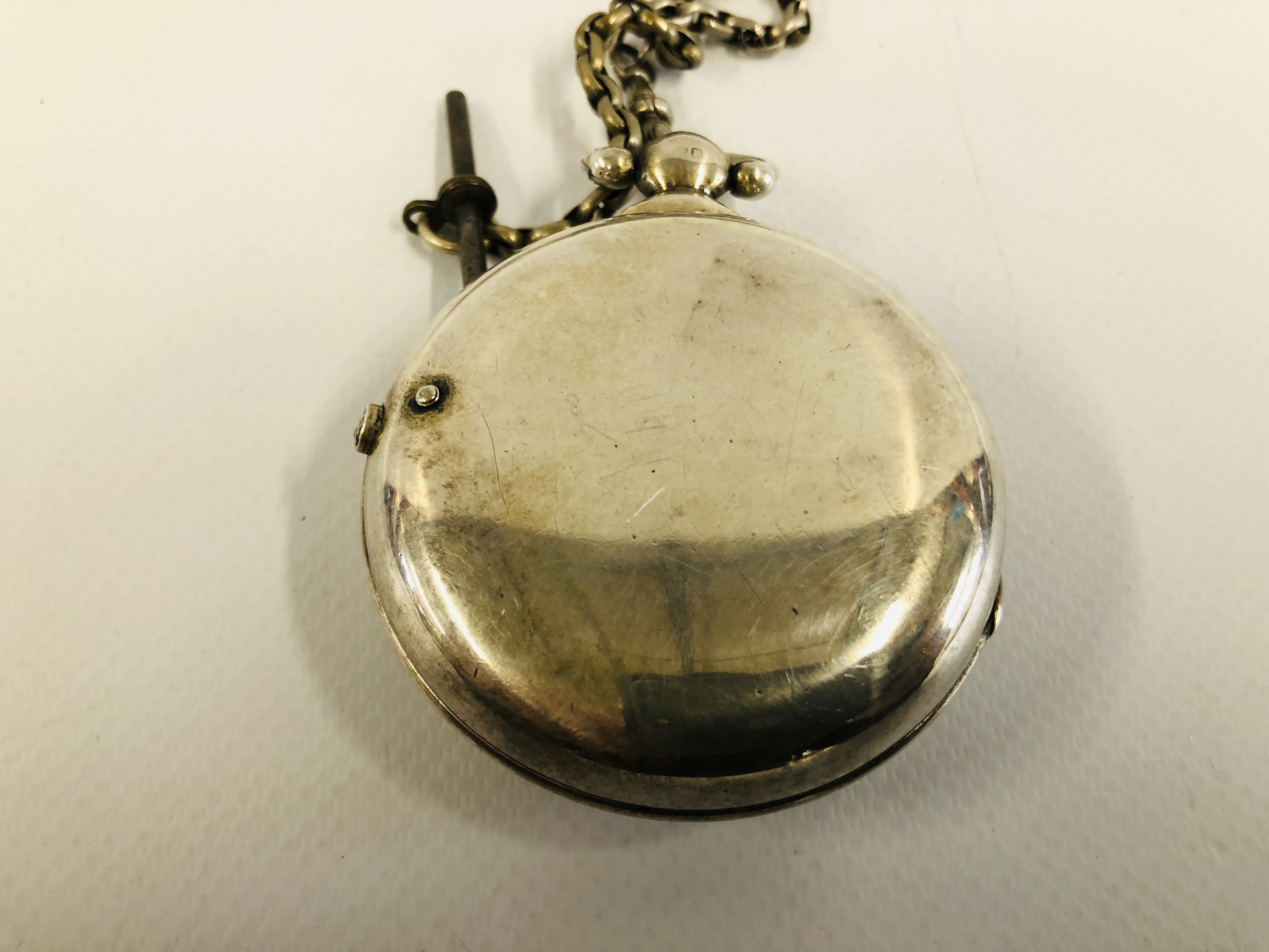 ANTIQUE SILVER PAIR CASED POCKET WATCH, VERGE MOVEMENT, - Image 4 of 13