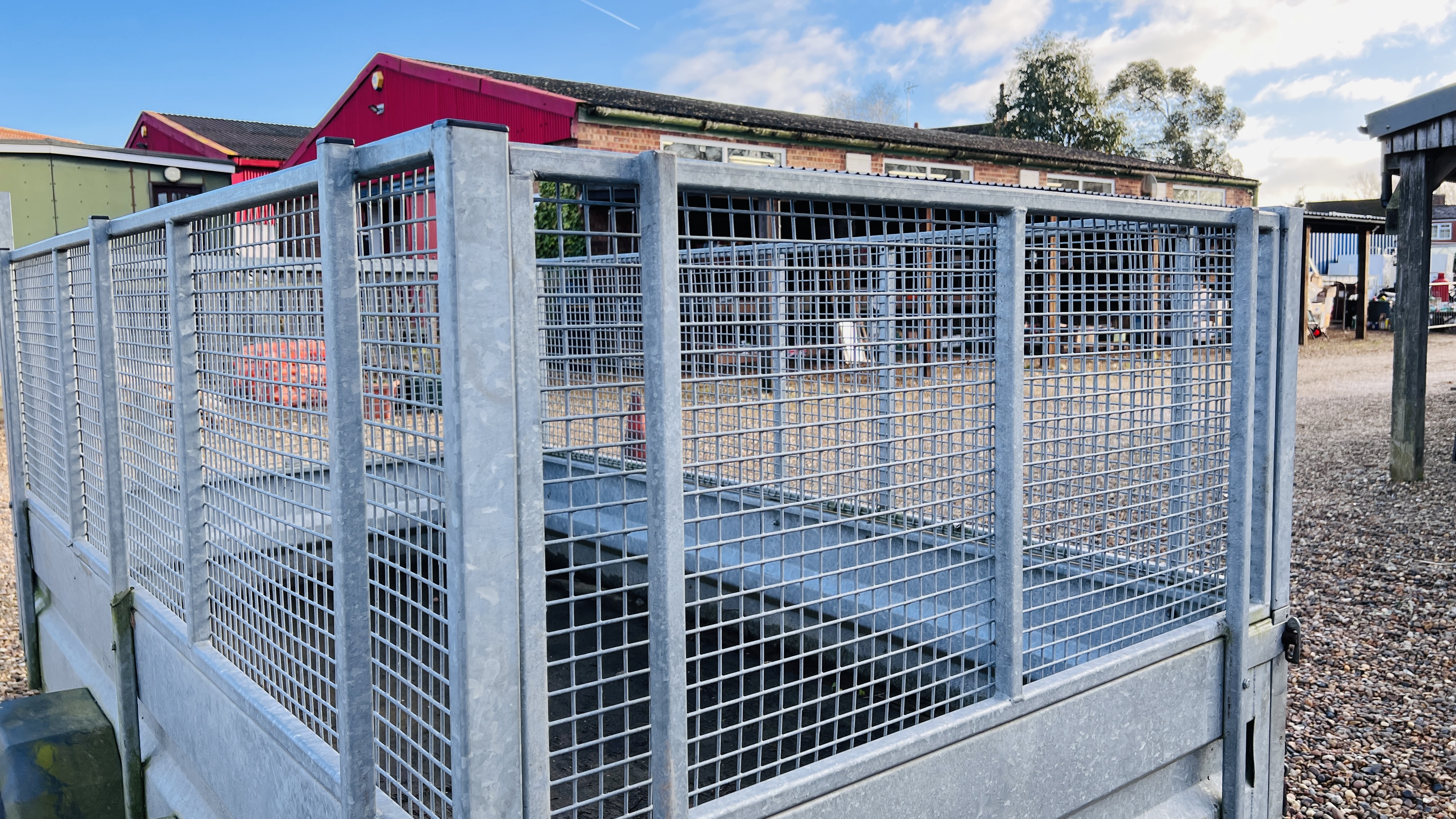 A PAGE TRAILERS TWIN AXLE GALVANISED CAR TRAILER WITH CAGE TOP, 8FT 7INCH X 4FT 7 INCH. - Image 12 of 14