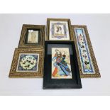 A GROUP OF FIVE INDIAN PAINTINGS OF VARIOUS FIGURES,