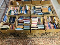 8 large boxes of books comprising mainly travel and history items. Includes old and new books.