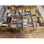 8 large boxes of books comprising mainly travel and history items. Includes old and new books.