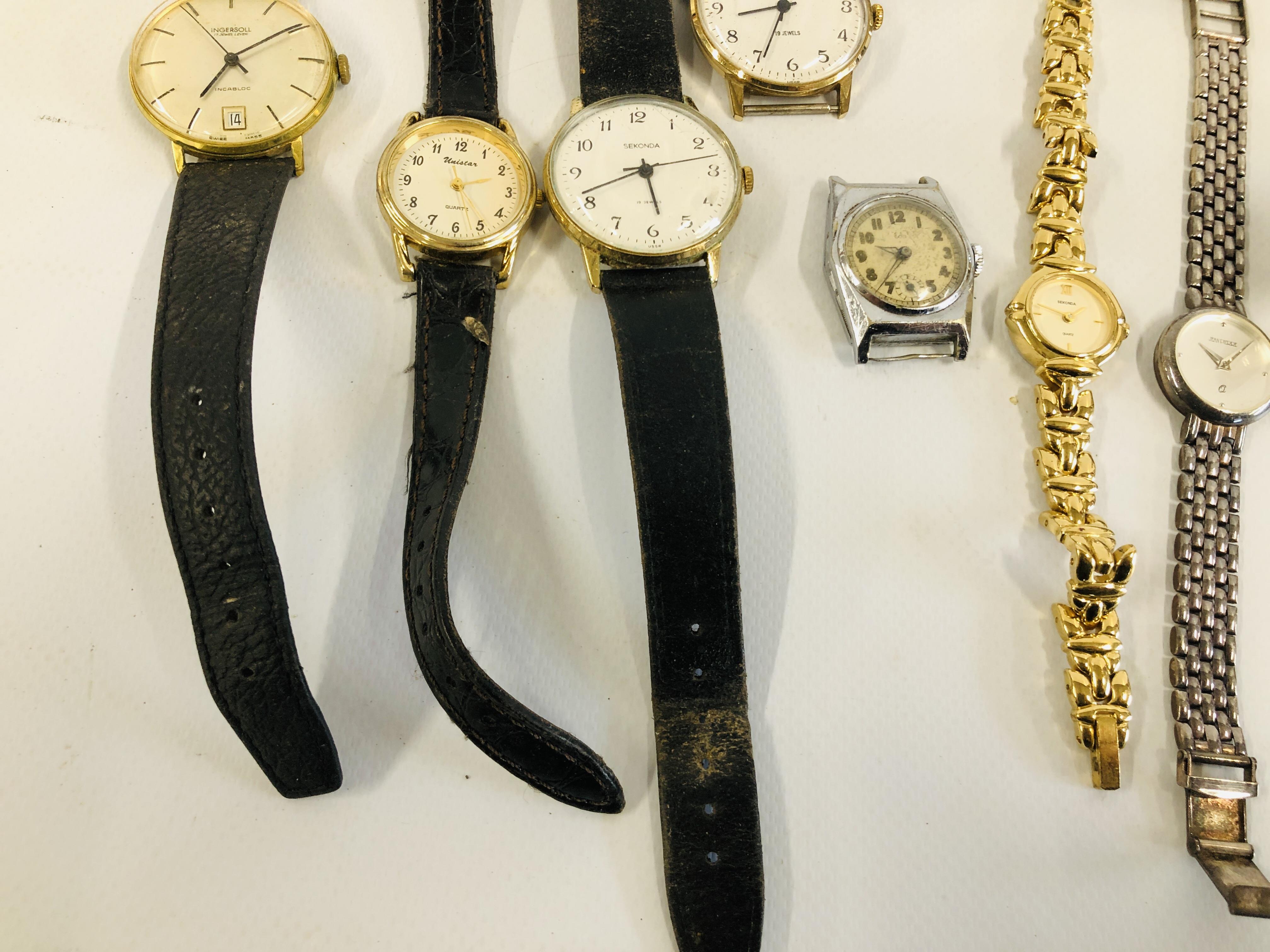 COLLECTION OF VARIOUS WATCHES TO INCLUDE SEKONDA, INGERSOLL ETC - SPARES AND REPAIRS. - Image 4 of 9