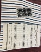 A GROUP OF THREE HAND WOVEN TEXTILE HANGINGS/THROWS,