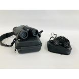 A PAIR OF WGP 8 X 32 BINOCULARS WITH TRAVEL CASE AND PAIR OF OPTICRON TAIGA 8 X 25 FIELD BINOCULARS