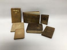 Small miniature books including: nice copy of Flowers of the Holy Land with Olive wood front board;