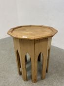 ANTIQUE WAXED PINE POLYGON OCCASIONAL TABLE