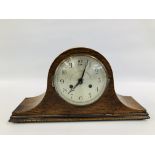 A MAHOGANY CASED MANTEL CLOCK A/F.