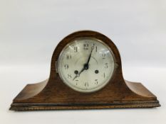 A MAHOGANY CASED MANTEL CLOCK A/F.