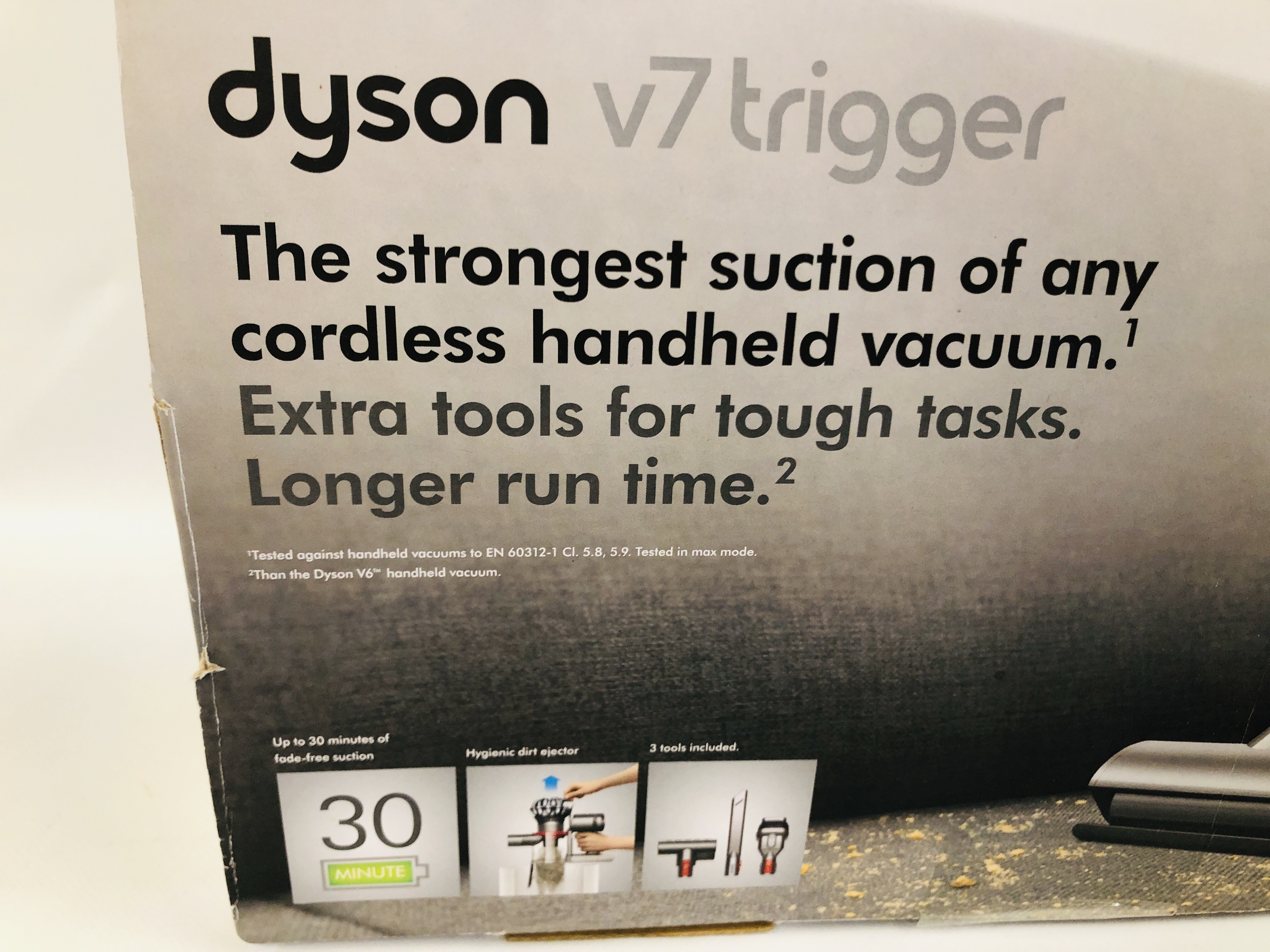 DYSON V7 TRIGGER CORDLESS VACUUM CLEANER WITH CHARGER BOX AND ACCESSORIES - SOLD AS SEEN - Image 3 of 3