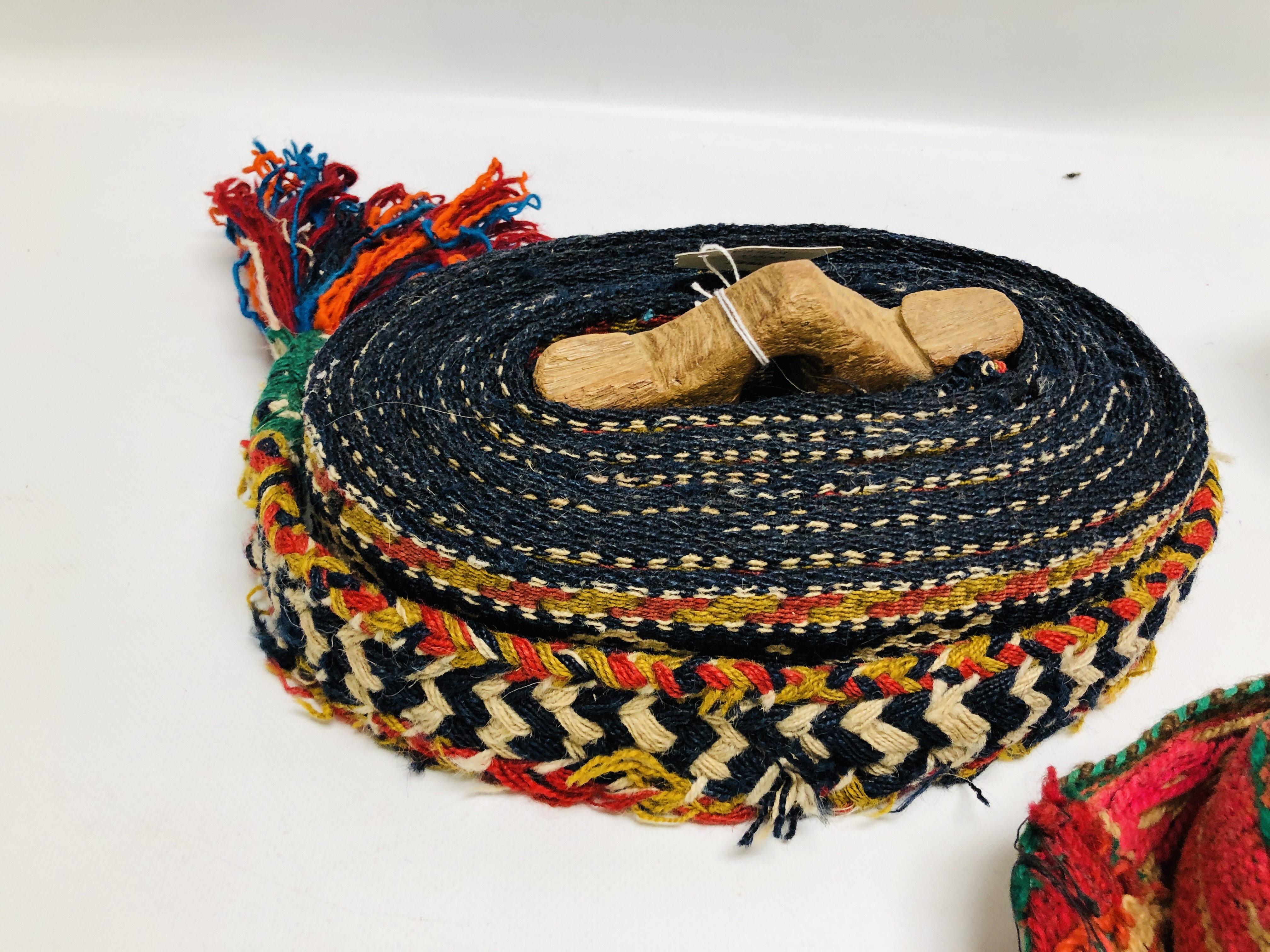 A GROUP OF THREE WOVEN TENT BANDS TO INCLUDE A QASHQUI NOMAD EXAMPLE - Image 4 of 5