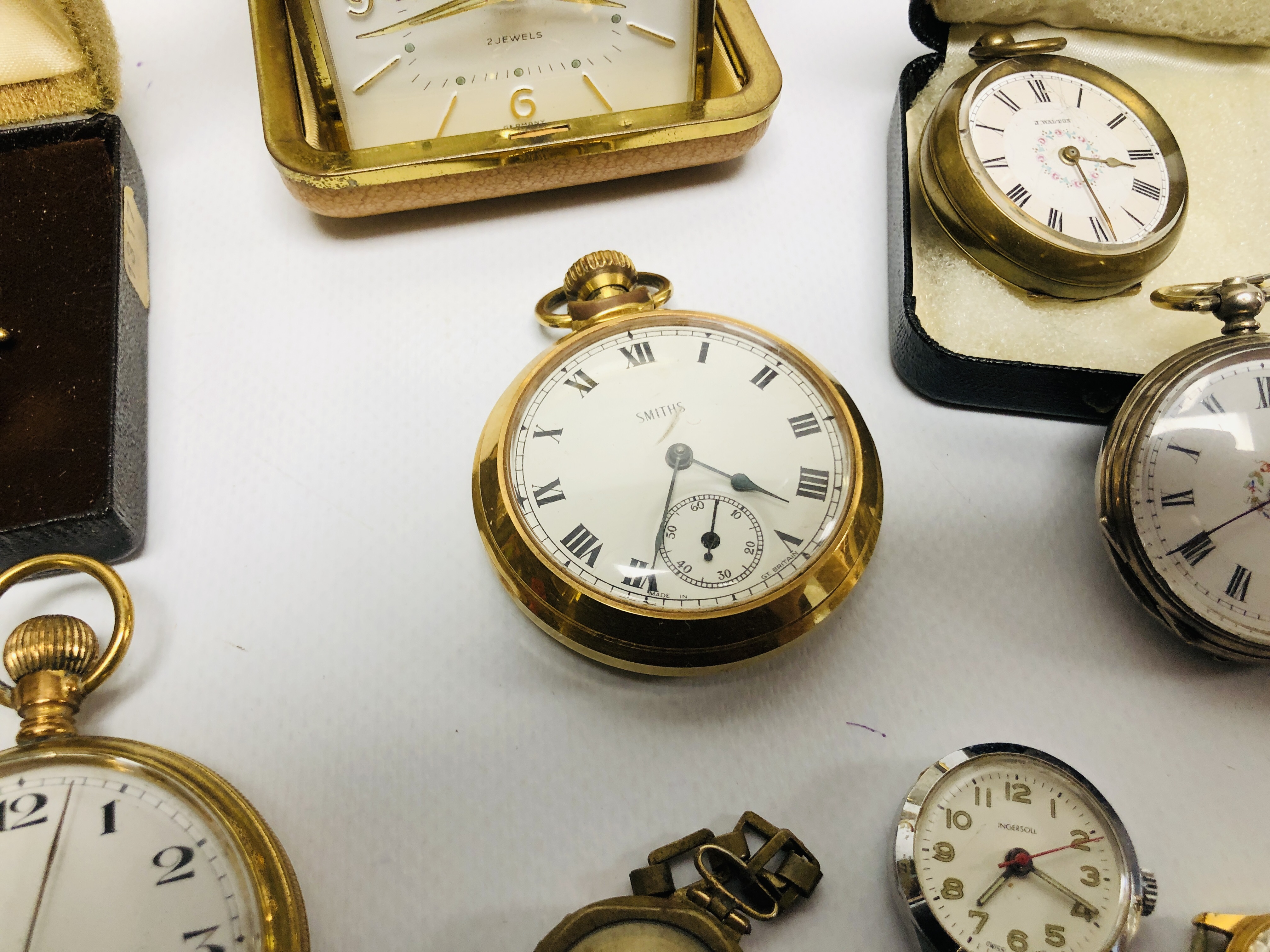 A GROUP OF 3 VINTAGE POCKET WATCHES TO INCLUDE 2 MARKED SMITHS, EUROPA TRAVEL CLOCK, - Image 6 of 8
