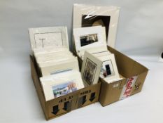 TWO BOXES OF MOUNTED PRINTS DEPICTING MAINLY SCENES OF BERMUDA BEARING PENCIL SIGNATURE DIANA