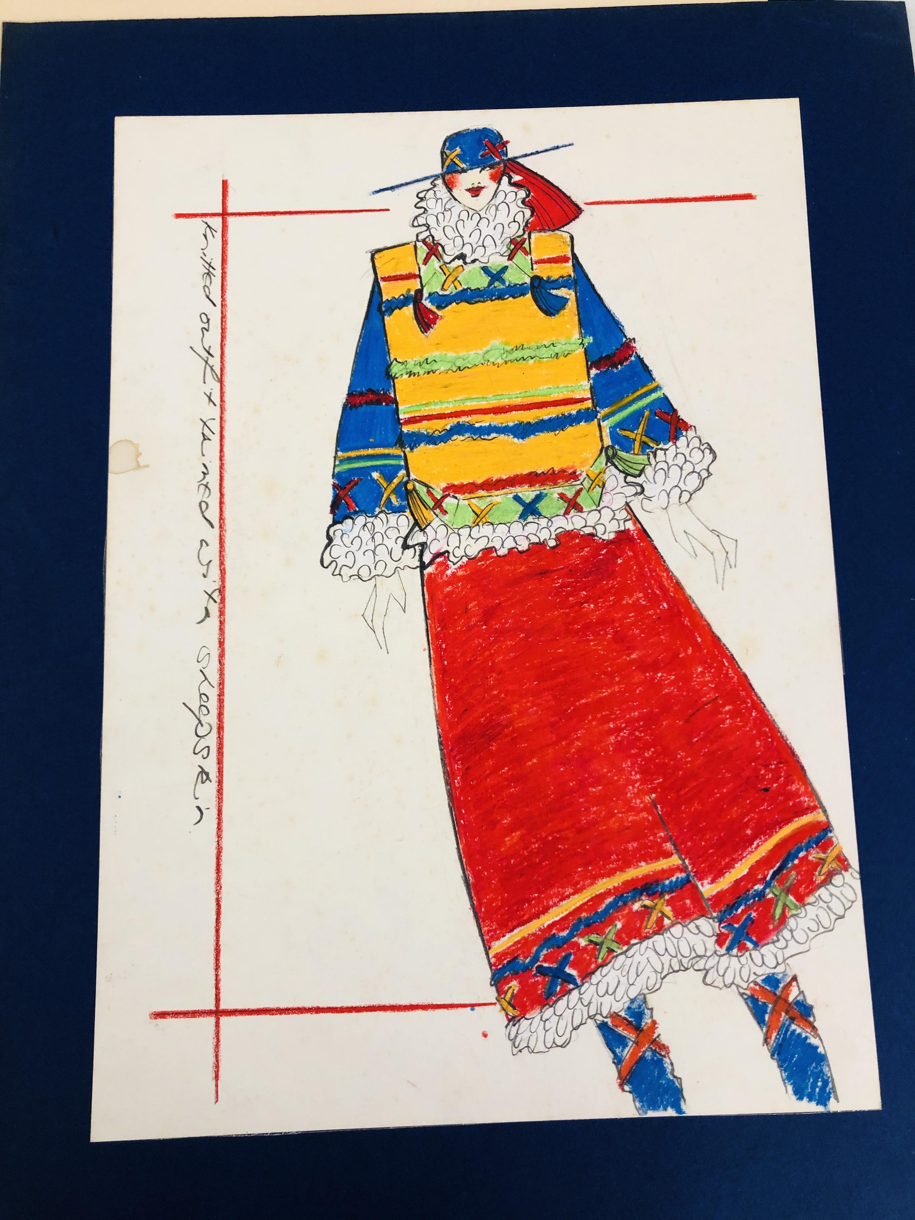 A FOLIO COLLECTION OF 23 ORIGINAL FASHION DESIGN SKETCHES TO INCLUDE BARBARA KENNINGTON, - Image 22 of 24