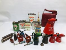 A COLLECTION OF VINTAGE OIL RELATED COLLECTABLES TO INCLUDE WESCO OIL DISPENSERS,