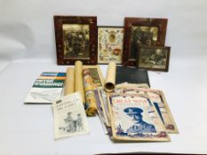 BOX OF VINTAGE EPHEMERA TO INCLUDE "THE GREAT WAR" MAGAZINE,