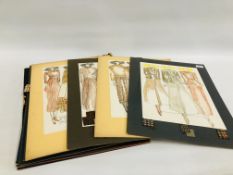 A FOLIO COLLECTION OF 23 ORIGINAL FASHION DESIGN SKETCHES TO INCLUDE BARBARA KENNINGTON,