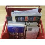 TUB OF GB STAMPS IN ALBUM AND LOOSE, 1970S YEAR PACKS, MINT COMMEMS TO 1984 ETC.