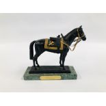 A LIMITED EDITION CAST METAL MODEL OF A HORSE "BURMESE" 167/5000 MARKED OSBOURNE 87.