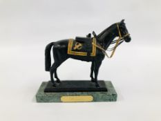 A LIMITED EDITION CAST METAL MODEL OF A HORSE "BURMESE" 167/5000 MARKED OSBOURNE 87.