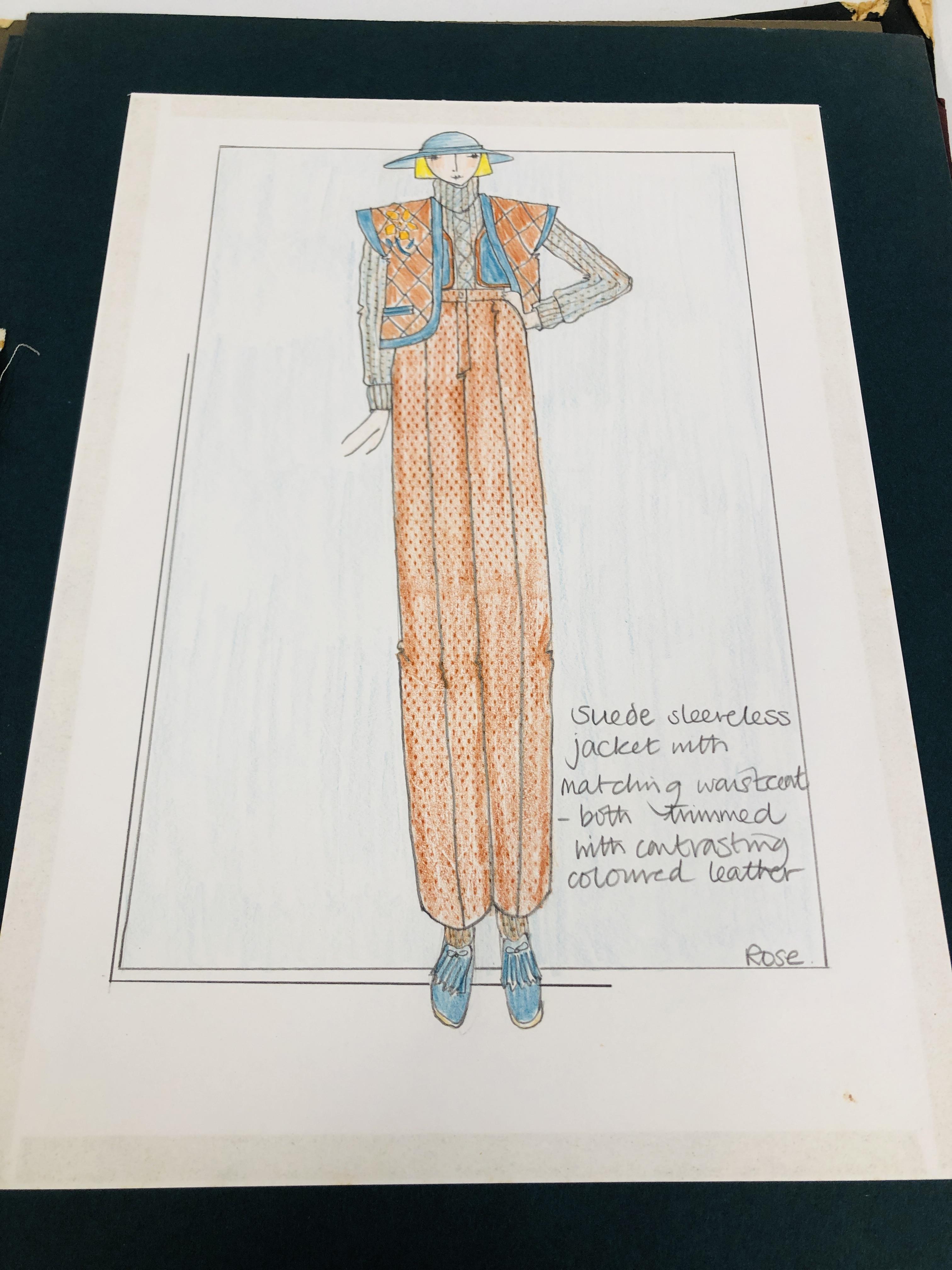 A FOLIO COLLECTION OF 23 ORIGINAL FASHION DESIGN SKETCHES TO INCLUDE BARBARA KENNINGTON, - Image 9 of 24