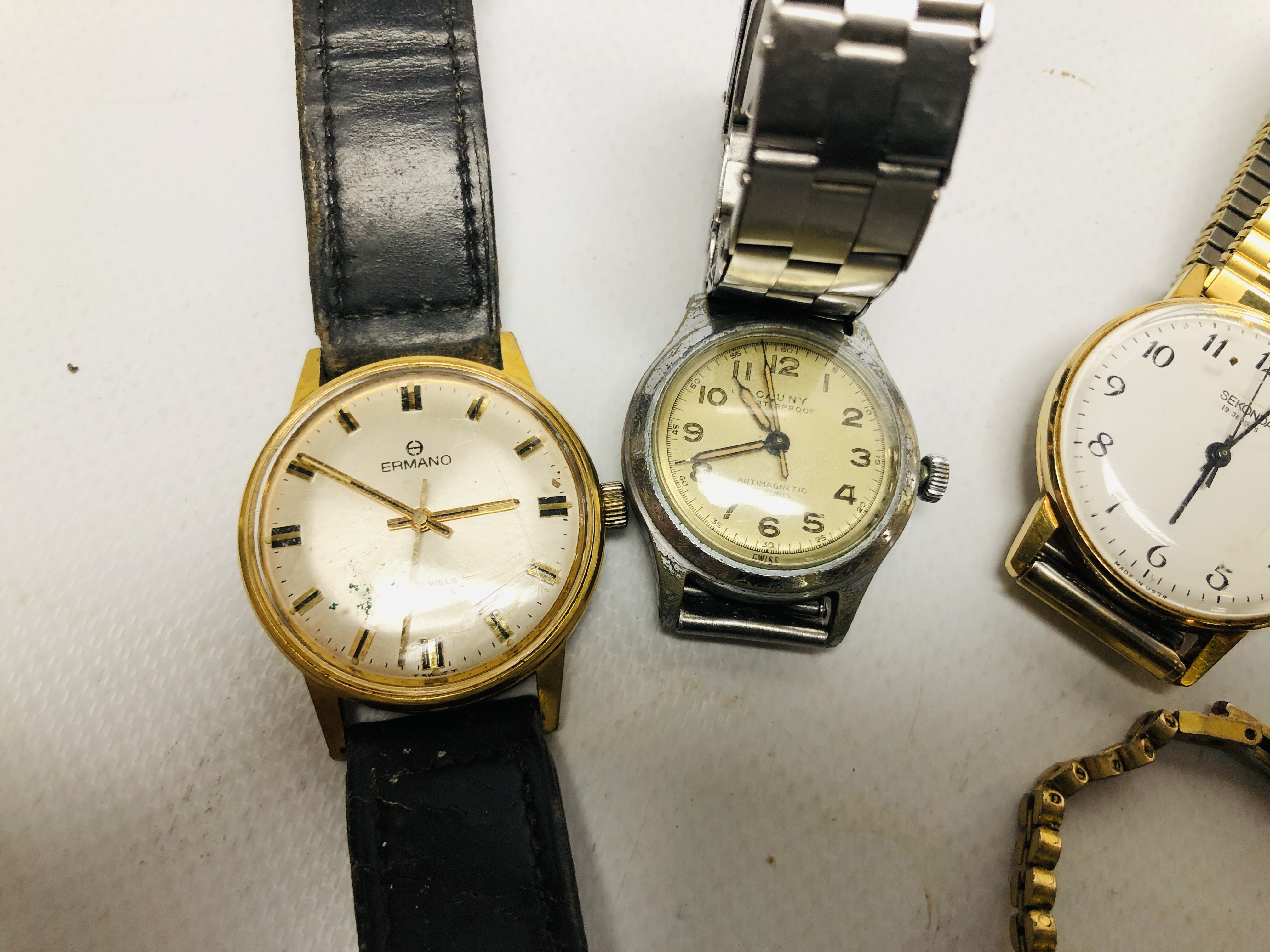 A GROUP OF SIX VINTAGE WRIST WATCHES TO INCLUDE MONTINE, INGERSOLL, ERMANO, 17 JEWELS INCABLOC, - Image 2 of 5