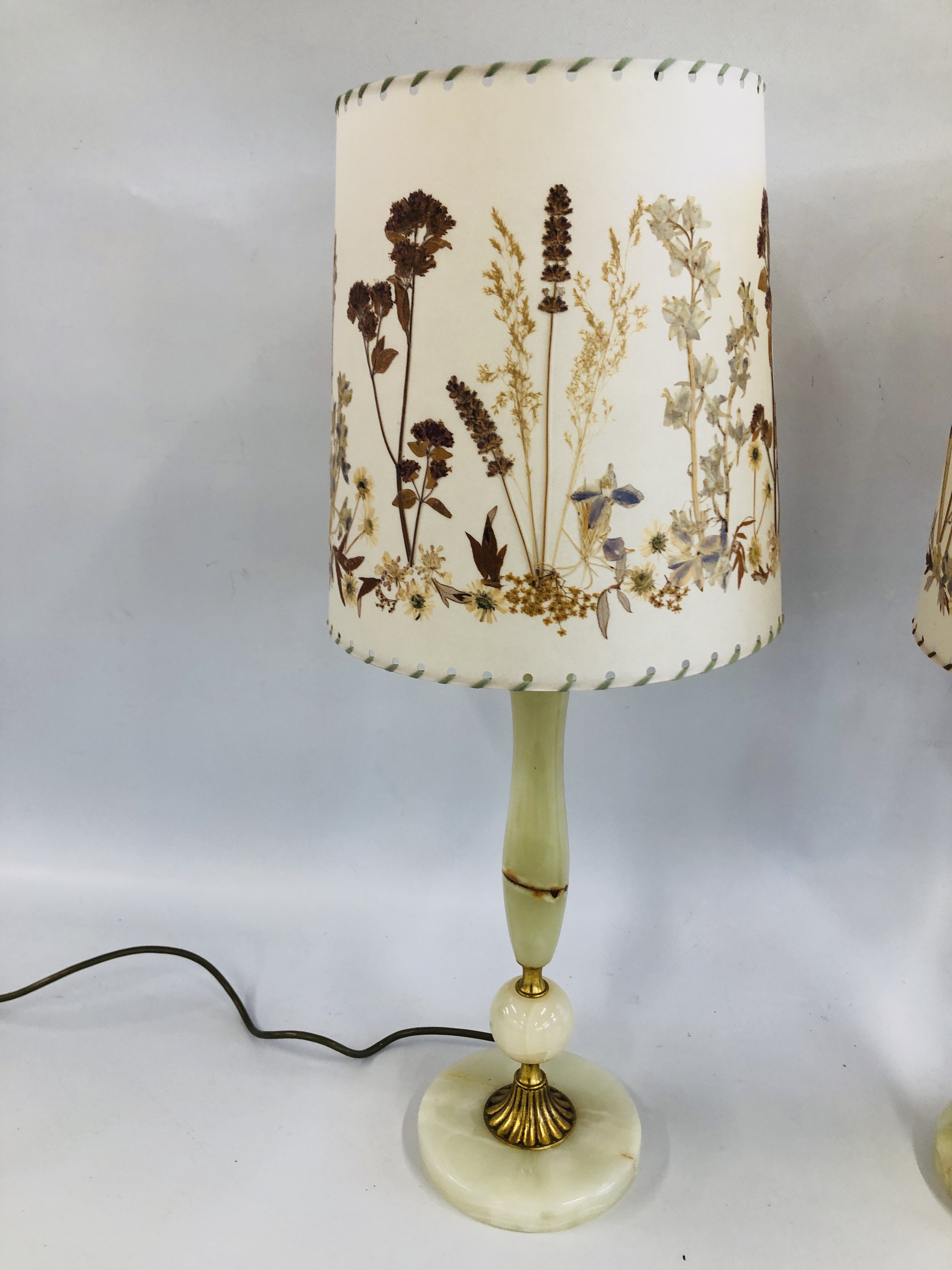 A GROUP OF THREE ONYX BASE TABLE LAMPS, - Image 2 of 6