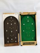 TWO BAGATELLE BOARDS IN ORIGINAL BOXES TO INCLUDE "KAY" LONDON.