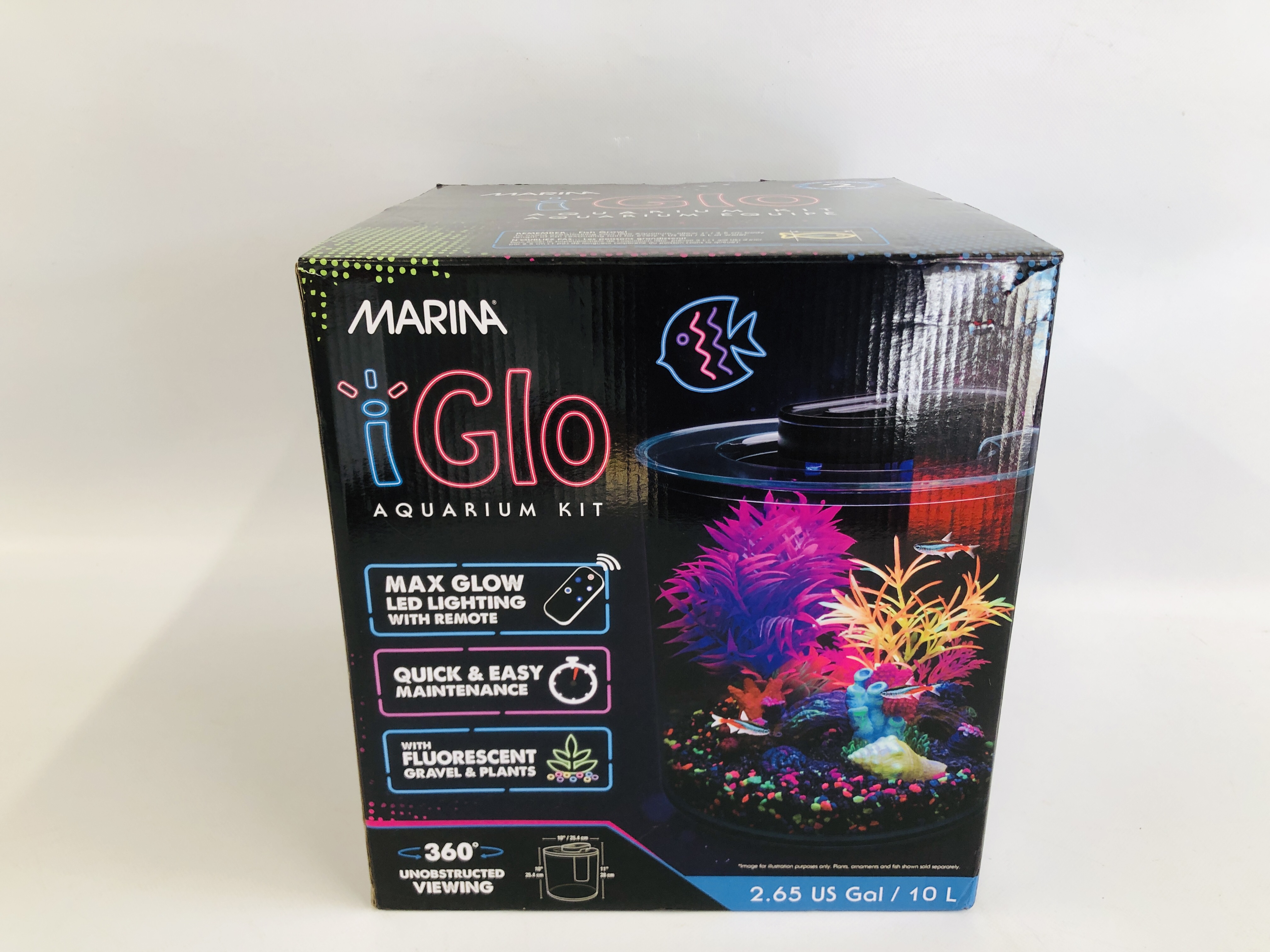 NEARLY NEW MARINA "I GLOW" FISH TANK WITH FULL INSTRUCTIONS (ONLY USED FOR A FEW WEEKS BEFORE