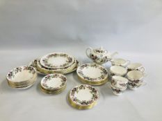 APPROXIMATELY 41 PIECES OF WEDGEWOOD HATHAWAY ROSE TEA AND DINNER WARE.