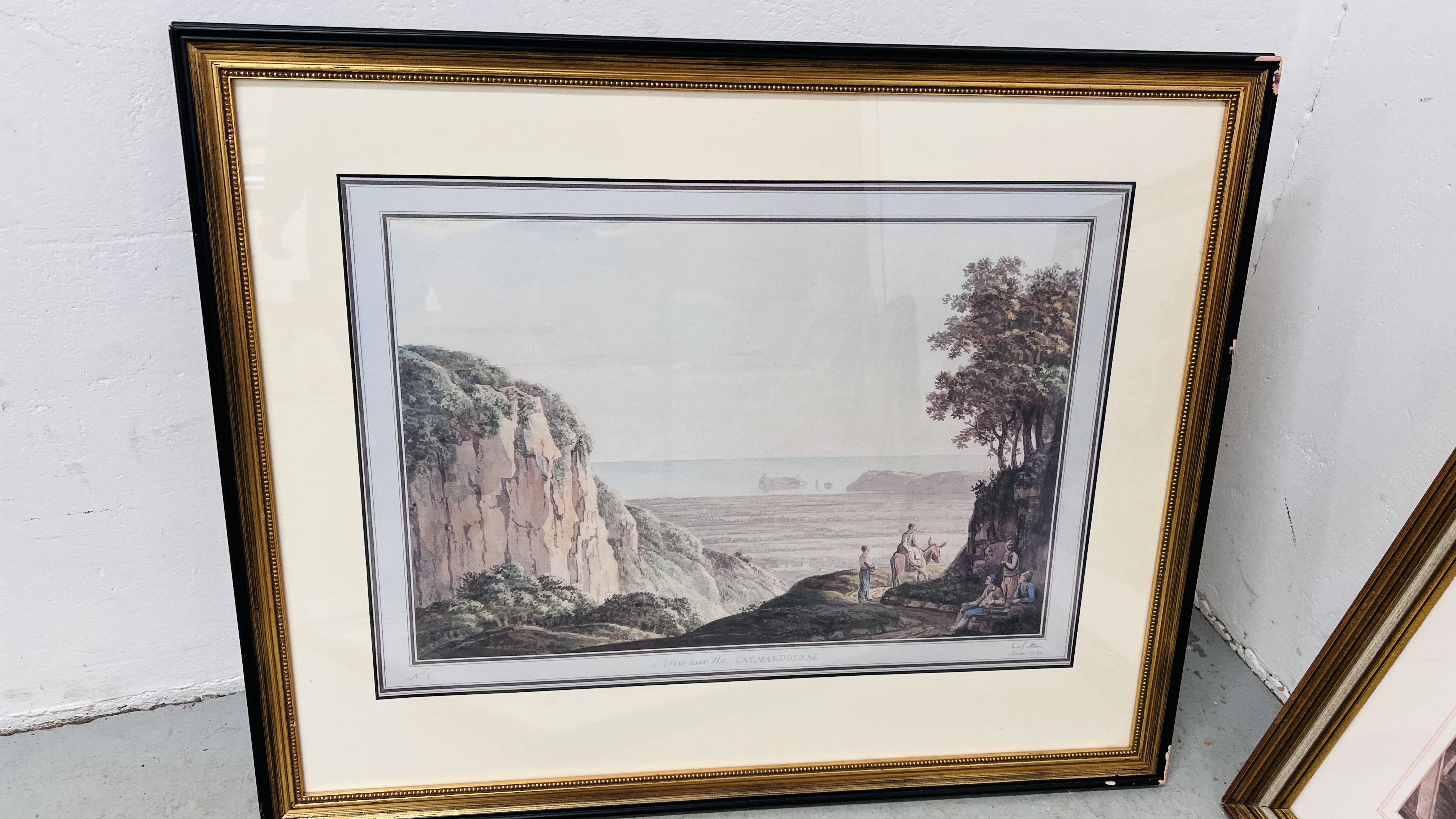 A PAIR OF FRAMED PRINTS TO INCLUDE "A VIEW OF THE BAY OF PUZZOLE" AND "A VIEW NEAR THE - Image 6 of 6