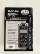 TASCAM DR-05 LINEAR PCM RECORDER BOXED WITH ACC - SOLD AS SEEN.