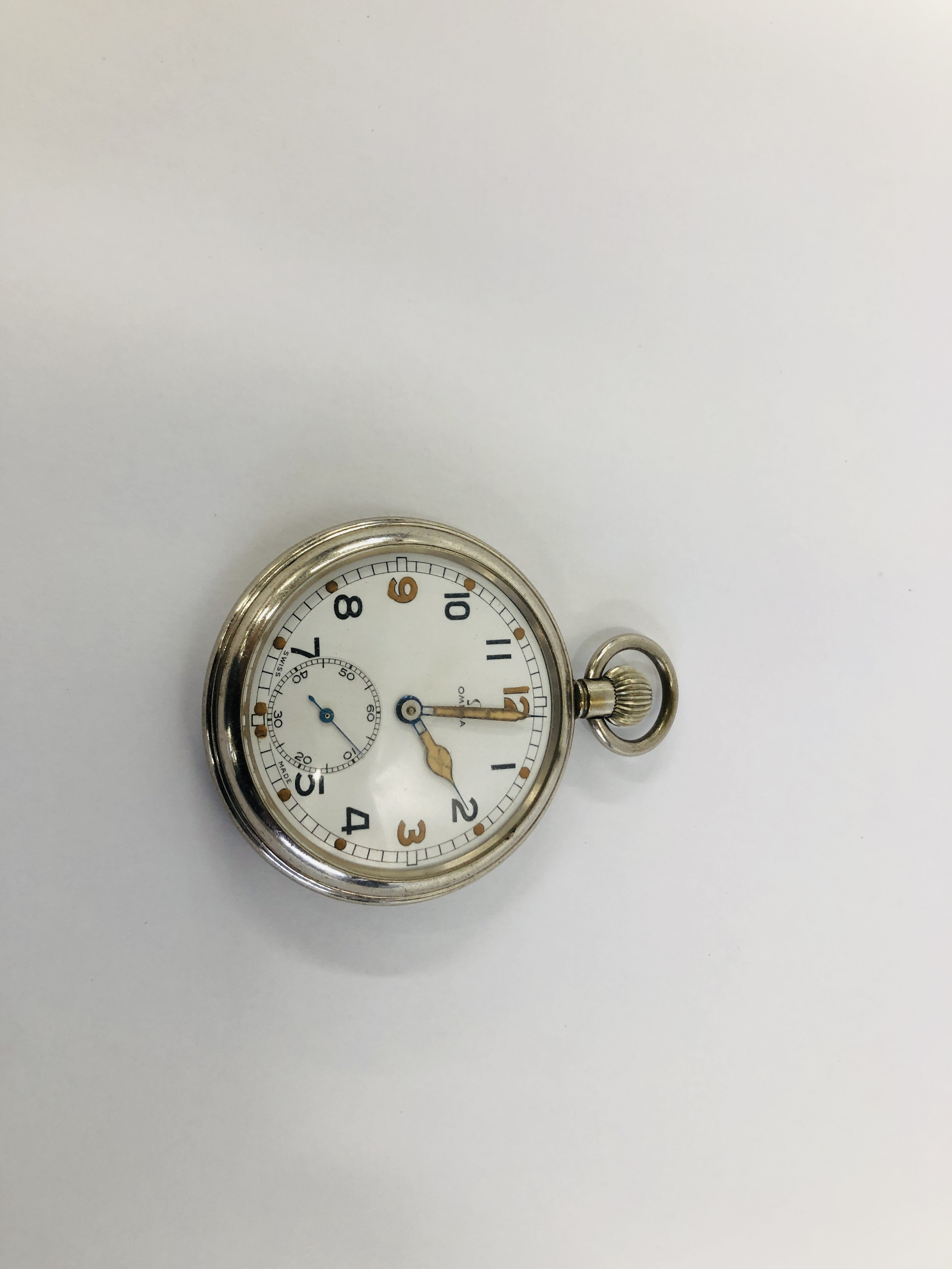 A VINTAGE MILITARY OMEGA POCKET WATCH G.S.T.P. FO51512. - Image 7 of 11