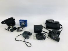 A GROUP OF 4 POCKET BINOCULARS TO INCLUDE SHEIN OPTIK, OLYMPUS CHINON,