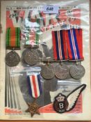 WW2 MEDALS 1939 - 45 BWM (3) DEFENCE (2), FRANCE AND GERMANY STAR, R.C.A.F.